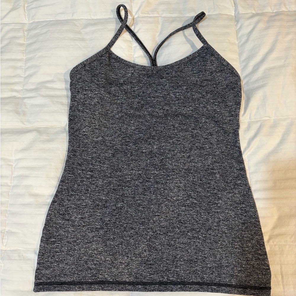 Lululemon Athletica Gray Fitted Camisole with Cross-Back Design